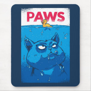 Tapis De Souris Affiche de film d'horreur parodié avec des pattes