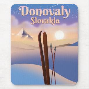 Tapis De Souris Affiche de ski Donovaly Slovaquie.