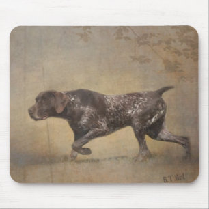 Tapis De Souris Affiche de tapisserie Pointer allemand à poil cour