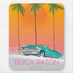 Tapis De Souris Affiche de voyage Boca Raton Floride.