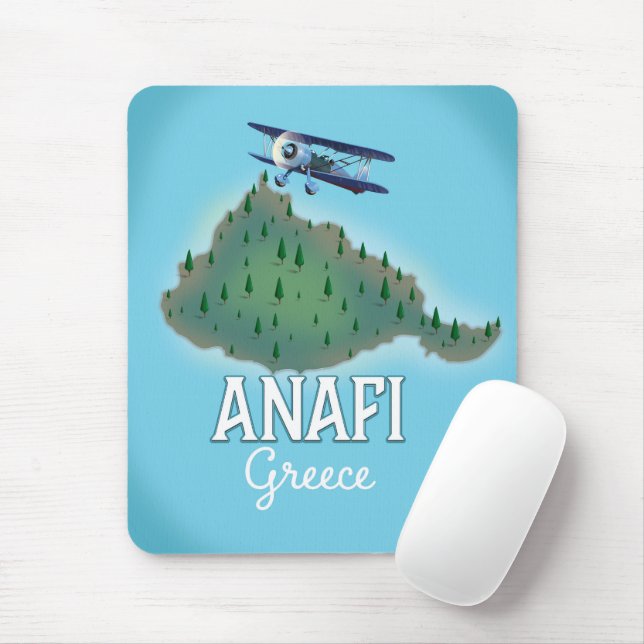 Tapis De Souris Affiche de voyage de l'île d'Anafi en Grèce. (Avec souris)