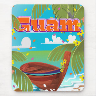 Tapis De Souris Affiche de voyage de l'île de Guam.