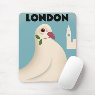 Tapis De Souris Affiche de voyage de style vintage de Londres.