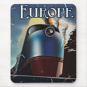 Tapis De Souris Affiche de voyage de vacances en Europe
