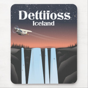 Tapis De Souris Affiche de voyage Dettifoss Islande.