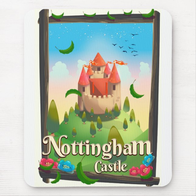 Tapis De Souris Affiche de voyage du château de Nottingham (Devant)