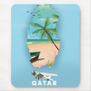 Tapis De Souris Affiche de voyage illustrée du Qatar