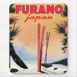 Tapis De Souris Affiche de voyage japonaise Furano.