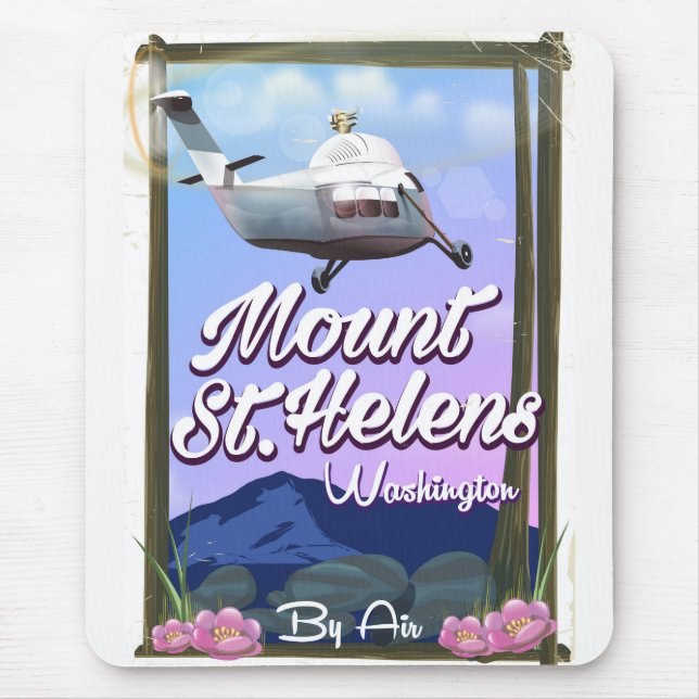 Tapis De Souris Affiche de voyage Mount St Helens Washington Trave (Devant)