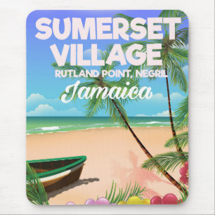 Tapis De Souris Affiche de voyage Sumerset Village Jamaïque