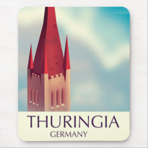 Tapis De Souris Affiche de voyage Thuringe Allemagne