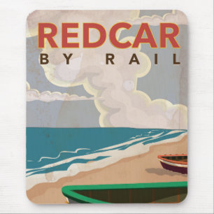 Tapis De Souris Affiche de voyage vintage de Redcar