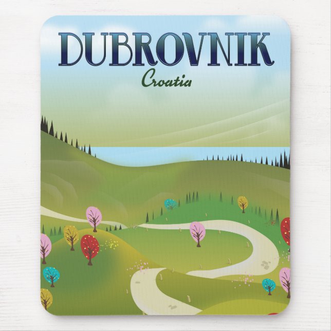 Tapis De Souris affiche du paysage de dubrovnik croatie. (Devant)