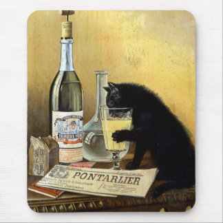Tapis De Souris Affiche française rétro "absinthe bourgeois"