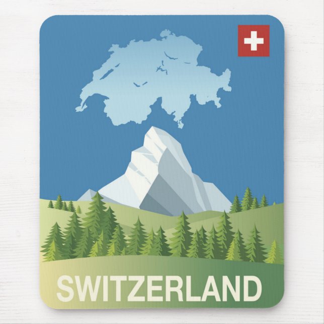 Tapis De Souris Affiche Suisse Travel (Devant)