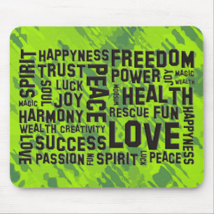 Tapis De Souris affirmations noires vert