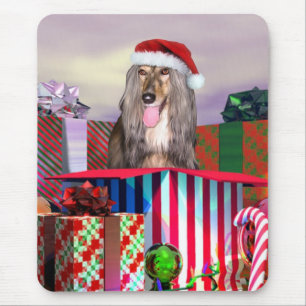 Tapis De Souris Afghanistan Hound Noël Surprise