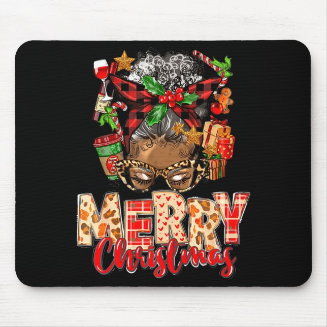 Tapis De Souris African American Christmas African Black Xmas Mom  (Devant)