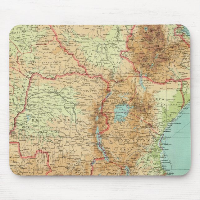 Tapis De Souris Afrique centrale et australe avec routes maritimes (Devant)