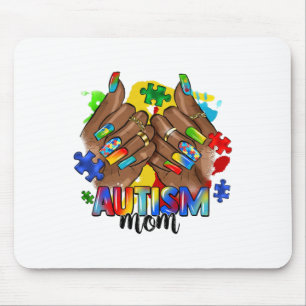 Tapis De Souris Afro Black Nail Autism Maman Sensibilisation sur l