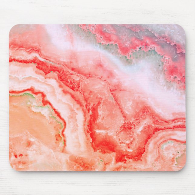 Tapis De Souris Agate minérale de luxe Rose Gold Blush (Devant)
