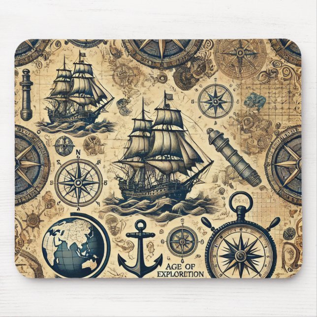 Tapis De Souris Âge de l'exploration Souris : Navigational Inspira (Devant)