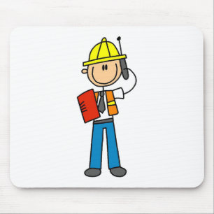 Tapis De Souris Agent de maîtrise de construction sur le portable