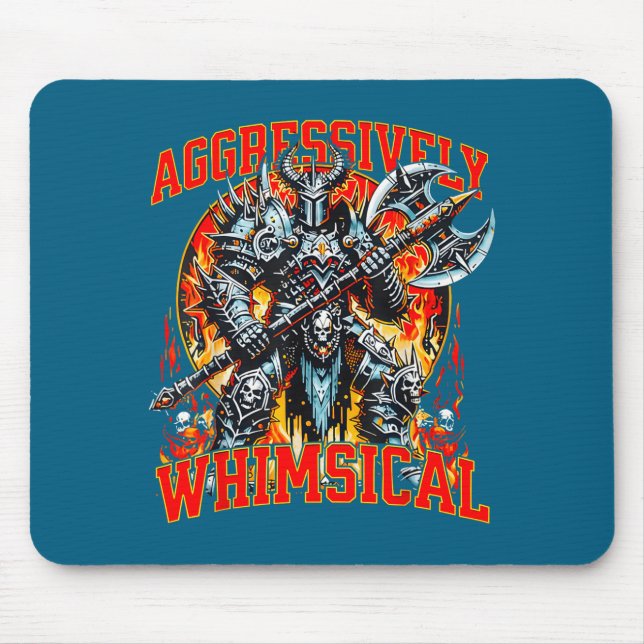 Tapis De Souris Aggressively Whimsical Dark Fantasy Warrior Battle (Devant)