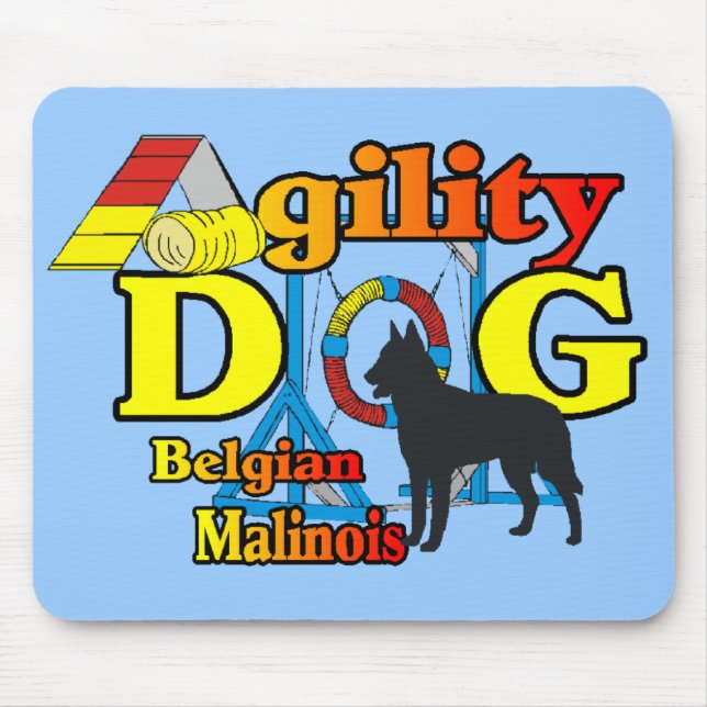 Tapis De Souris Agility Belgique Cadeaux Malinois (Devant)