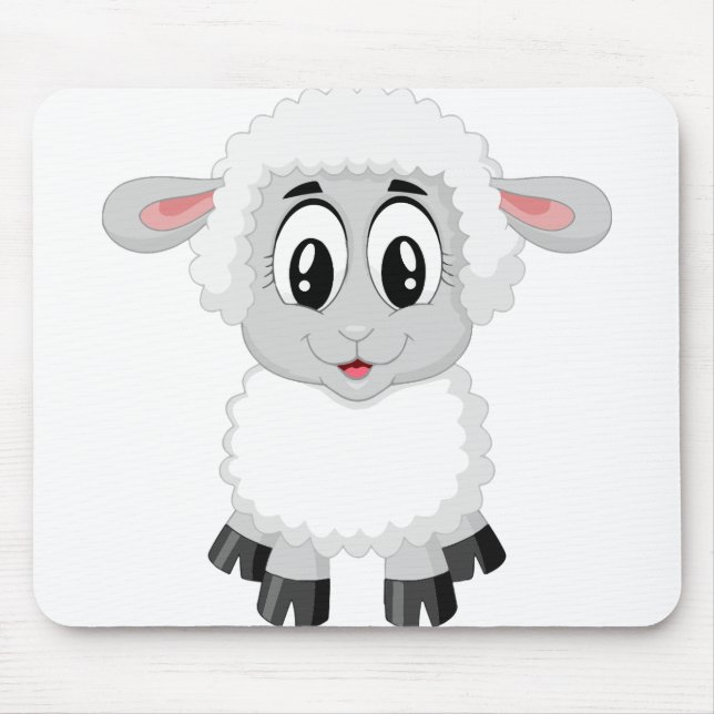 Tapis De Souris Agneau mouton mignon animal de ferme bébé (Devant)