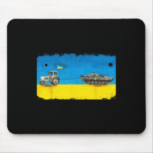 Tapis De Souris Agriculteur ukrainien drôle tirant un char avec un