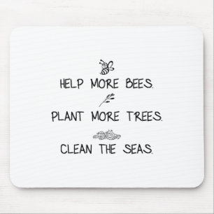 Tapis De Souris Aider Plus D'Abeilles Plante Plus D'Arbres Nettoye