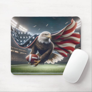 Tapis De Souris Aigle à tête blanche avec un football américain