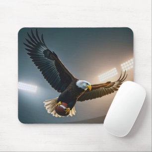 Tapis De Souris Aigle Bald Volant Avec Un Football