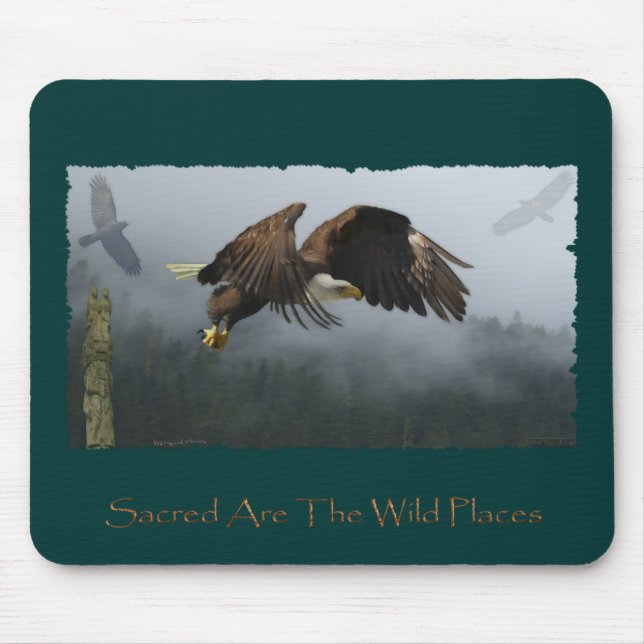 TAPIS DE SOURIS AIGLE, COURSE, POLE TOTEM & DONS FORESTIERS MISTY (Devant)