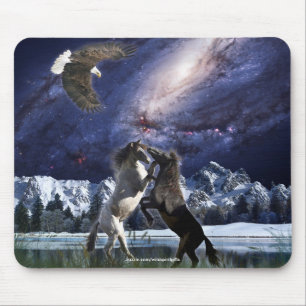 Tapis De Souris Aigle de Mustang, Chevaux d'Imaginaire Mousepad