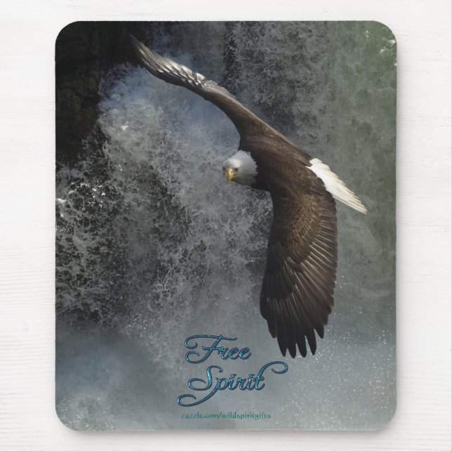 Tapis De Souris Aigle volant et chute d'eau Mousepad (Devant)