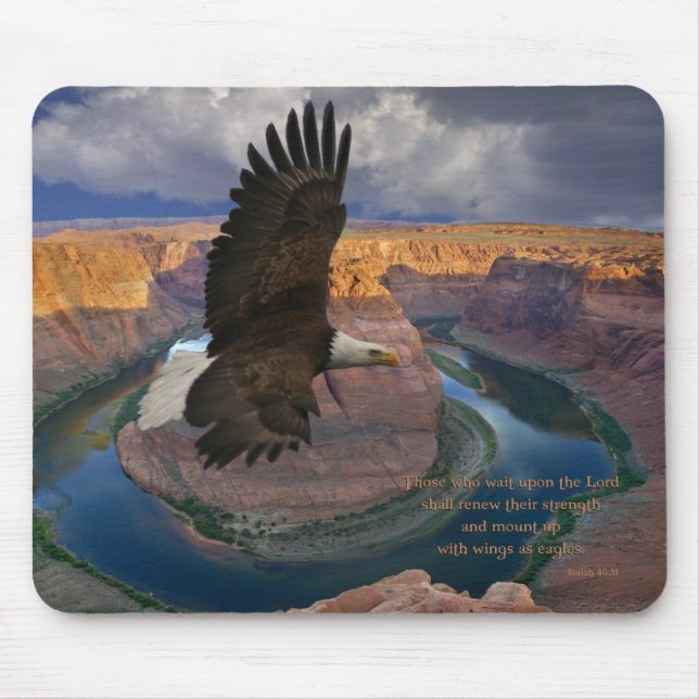 Tapis De Souris Ailes de 40:31 d'Isaïe comme Eagles (Devant)