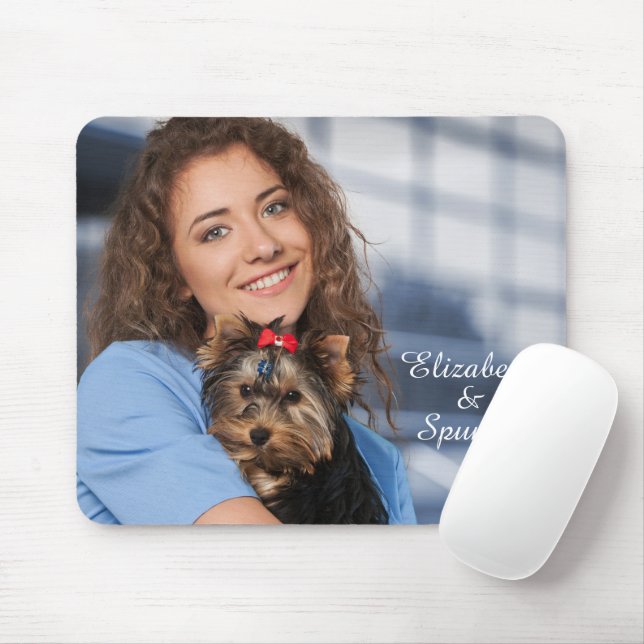 Tapis De Souris Aimer Chien Chien Chien Chien Animal Photo Personn (Avec souris)