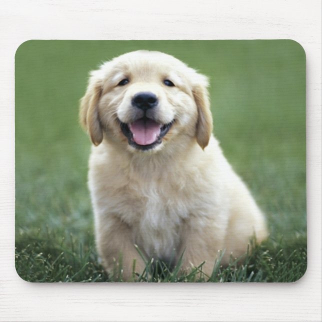 Tapis De Souris Aimer Golden Retriever Puppy Dog Green Grass (Devant)