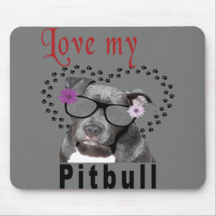 Tapis De Souris Aimer Mon Pitbull