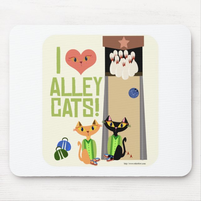 Tapis De Souris Aimez ces chats d'allée (Devant)