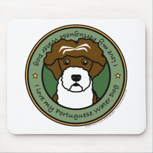 Tapis De Souris Aimez mon chien d'eau portugais