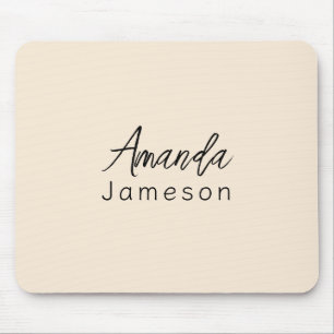 Tapis De Souris Ajouter le nom complet Monogramme minimal simple s
