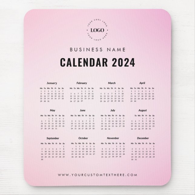 Tapis De Souris Ajouter un calendrier personnalisé du logo de l'en (Devant)