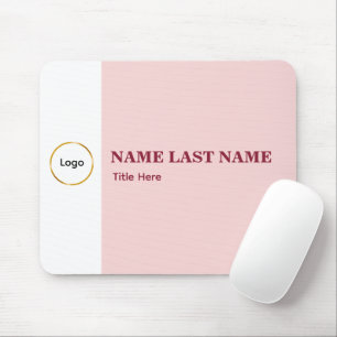 Tapis De Souris Ajouter un logo simple titre de nom rose pâle