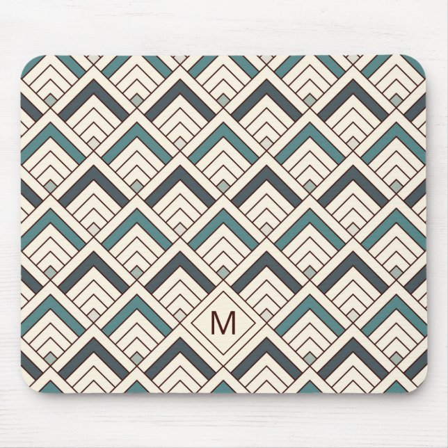 Tapis De Souris Ajoutez votre motif géométrique | turquoise (Devant)