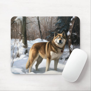 Tapis De Souris Akita Laissez tomber la neige Noël