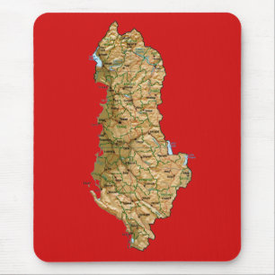 Tapis De Souris Albanie Carte Mousepad