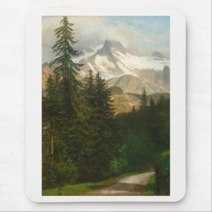 Tapis De Souris Albert Bierstadt Peinture Neige dans le Haut Pays